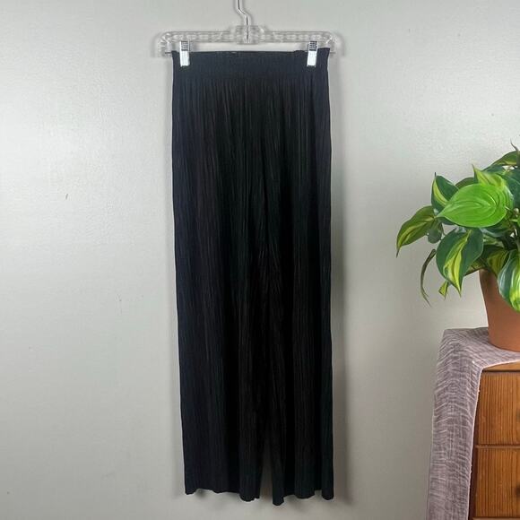 Zara Black Paperbag Waist Lightweight Pants Size Medium - Picture 3 of 8